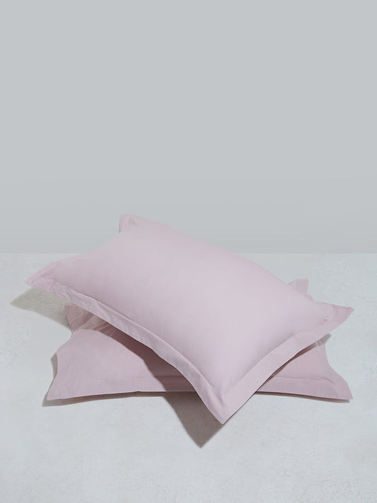 Westside Home Pink Solid Pillowcover (Set of 2)