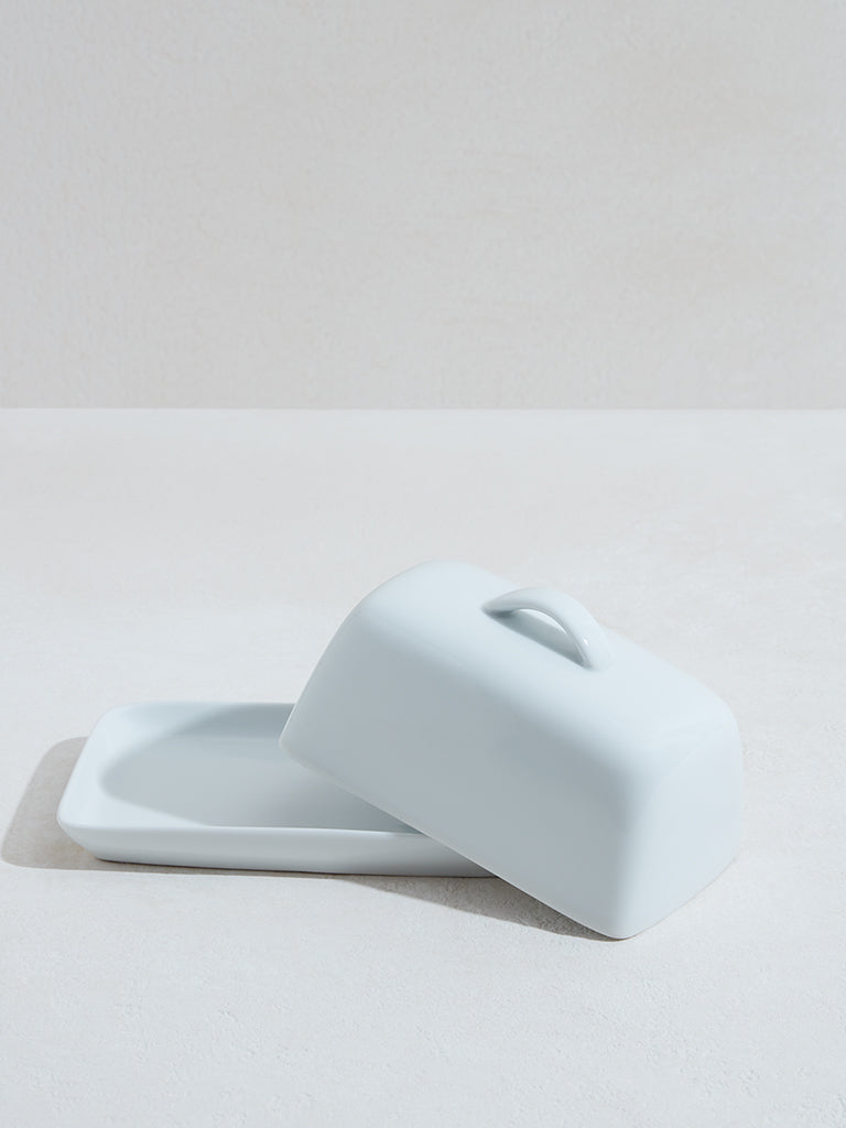 Westside Home White Ceramic Butter Dish