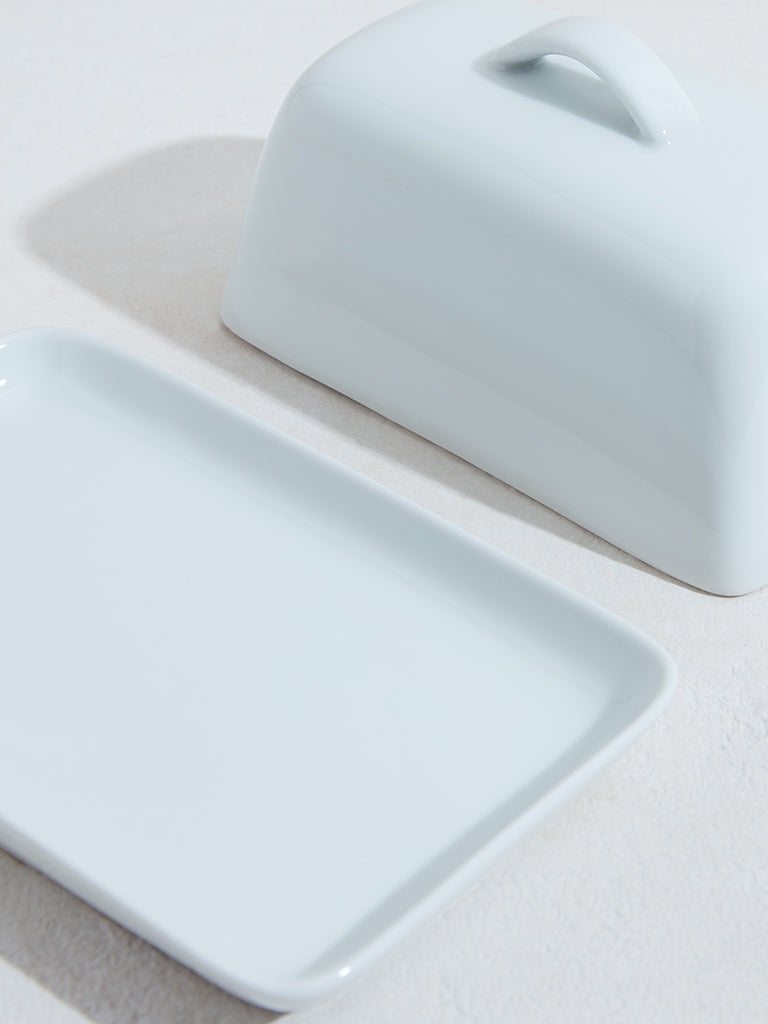 Westside Home White Ceramic Butter Dish