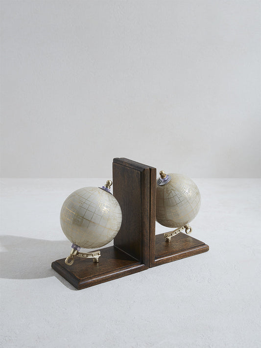 Westside Home Dark Brown Globe Book End