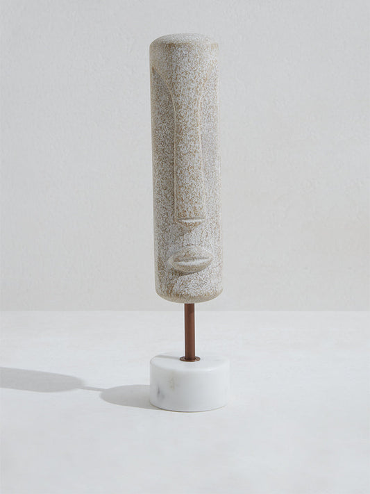 Westside Home Beige Long Face on Marble Stand