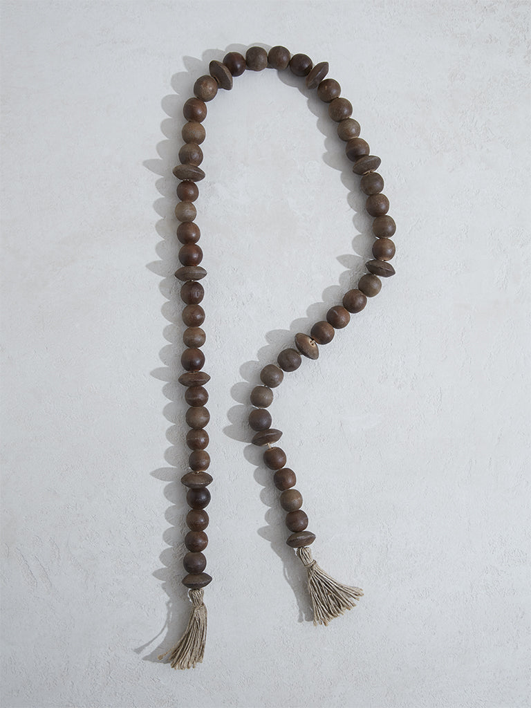 Westside Home Dark Brown Wooden Beads Garland