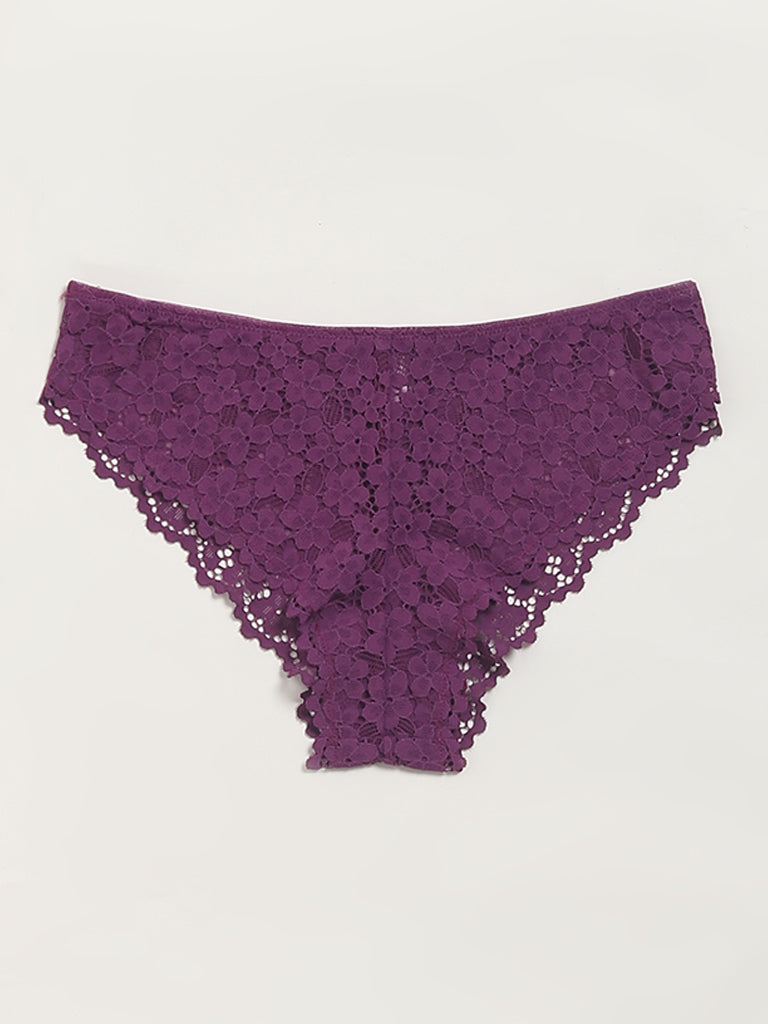 Superstar Purple Lace Brazilian Brief