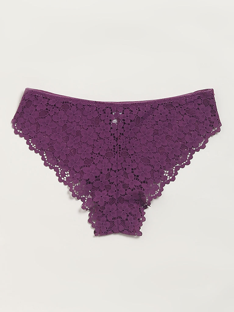 Superstar Purple Lace Brazilian Brief