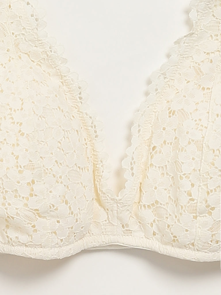 Superstar Off-White Lace Bra