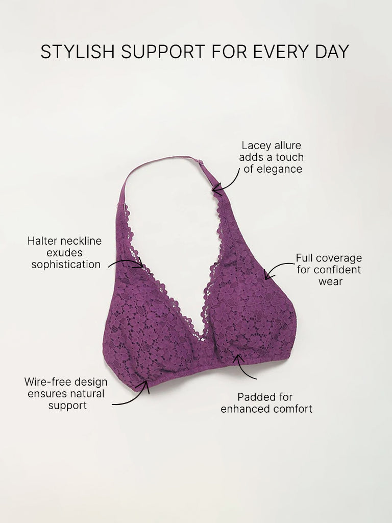 Superstar Purple Lace Bra