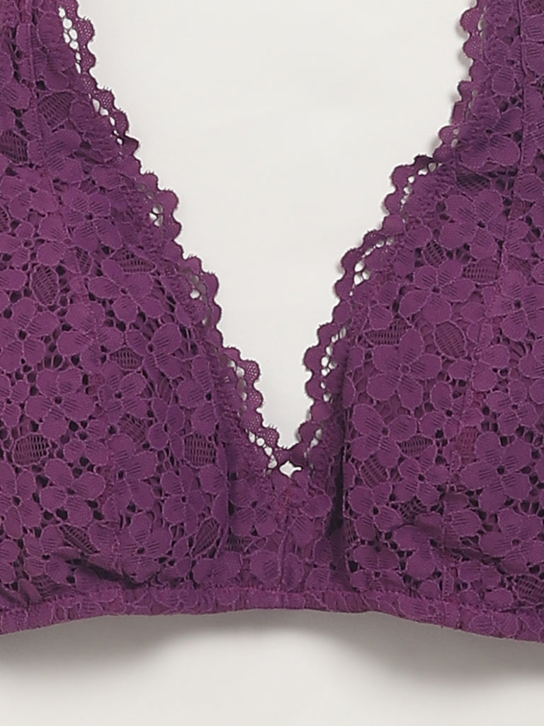 Superstar Purple Lace Bra