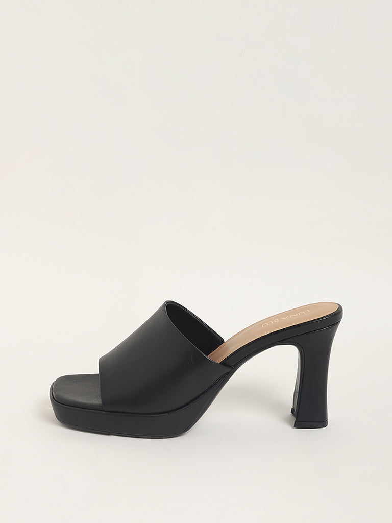 LUNA BLU Black Mule Sandals