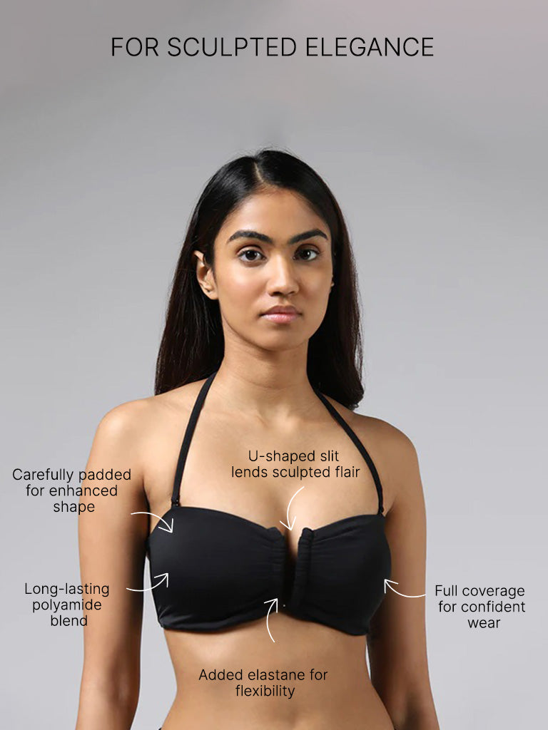 Wunderlove Black U-Shaped Bandeau Bra