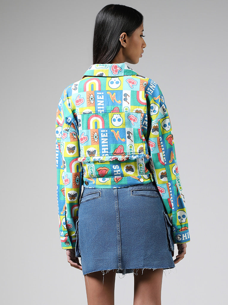 Nuon Multicolour Abstract Printed Cotton Jacket