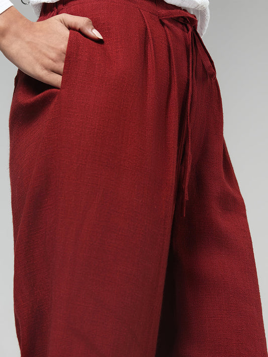 LOV Solid Maroon Palazzos