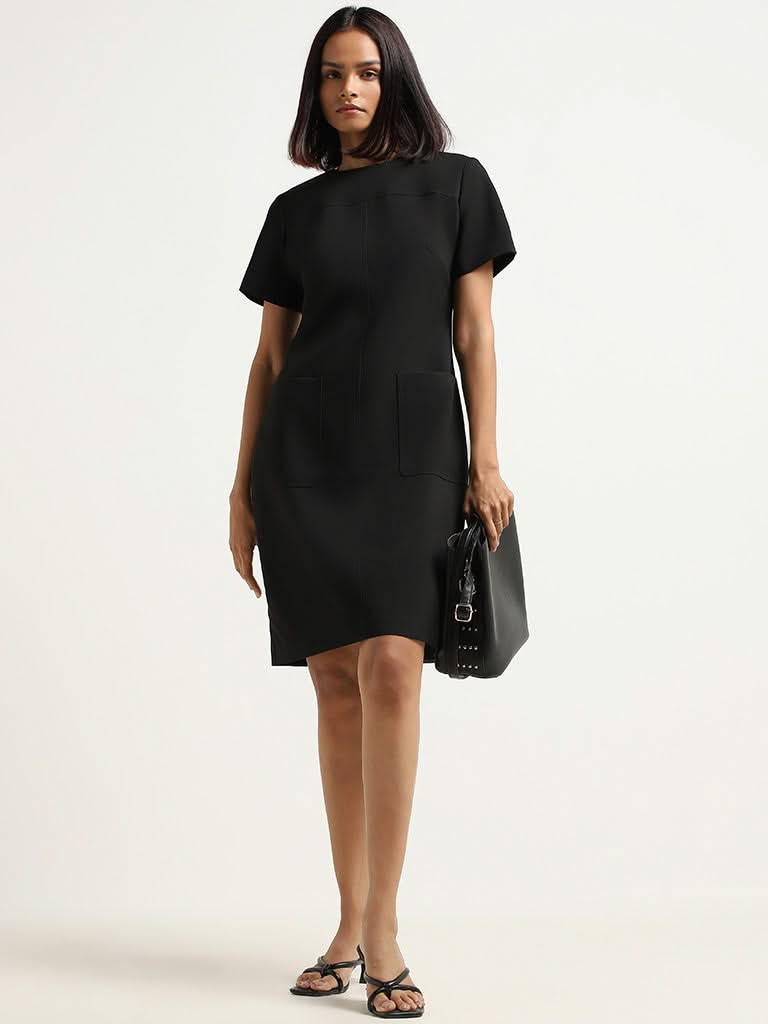 Wardrobe Plain Black Shift Dress