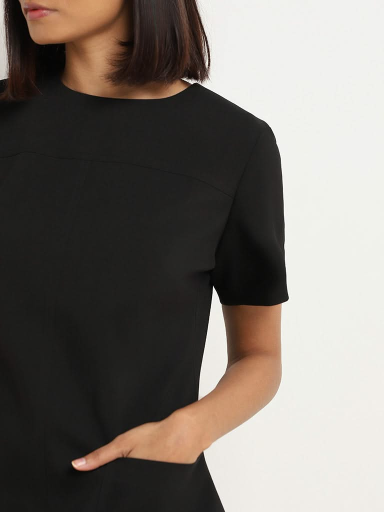 Wardrobe Plain Black Shift Dress