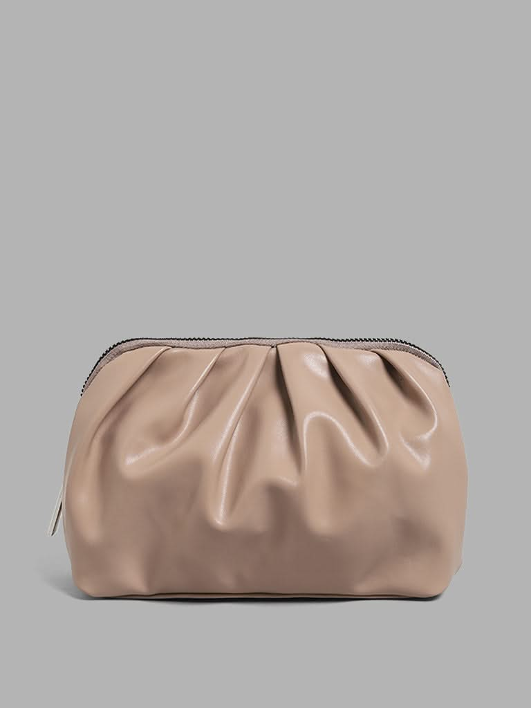 Studiowest Beige Gathered Pouch