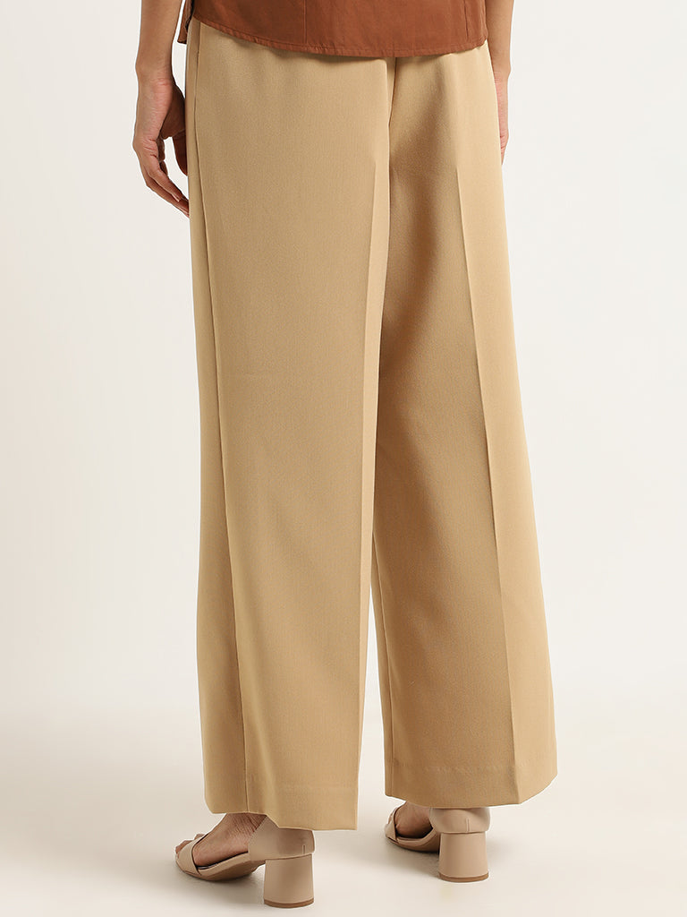 Wardrobe Beige Solid Trousers