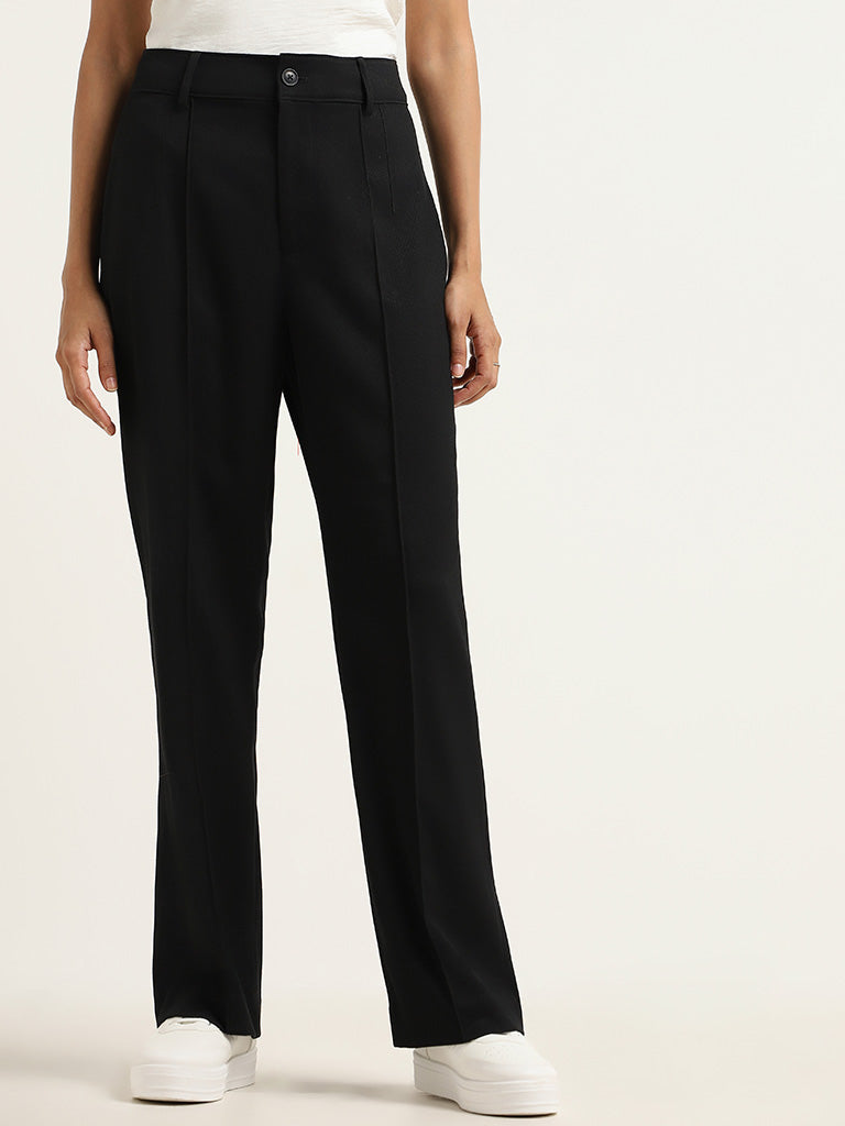 Wardrobe Black Solid Trousers