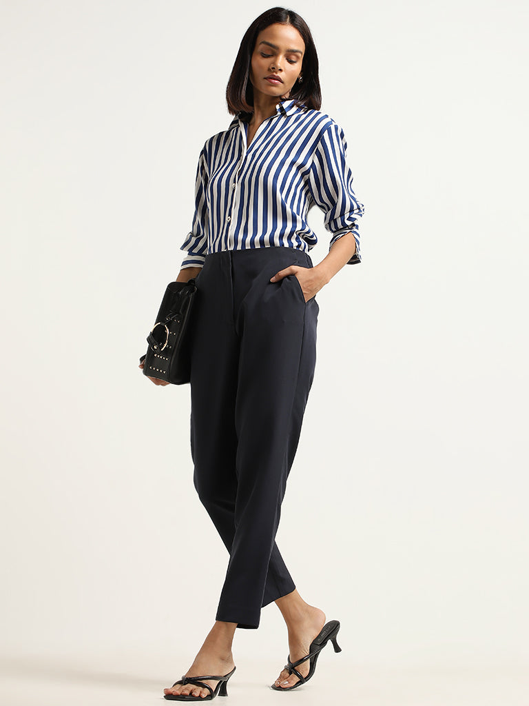 Wardrobe Plain Navy Trousers