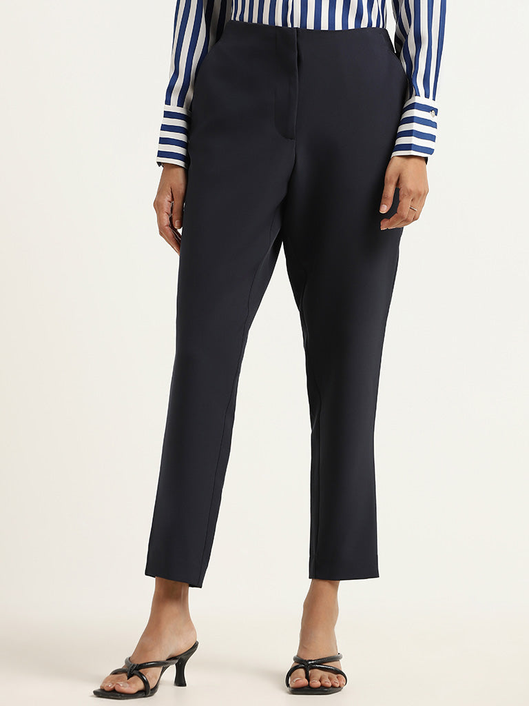 Wardrobe Plain Navy Trousers