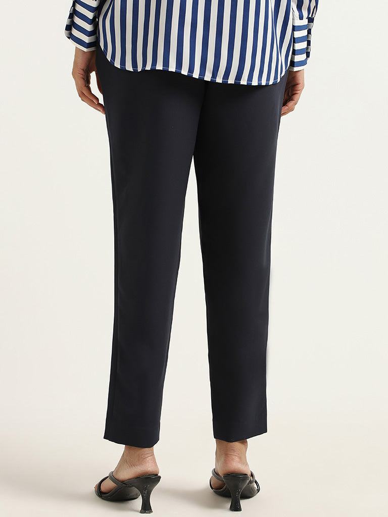 Wardrobe Plain Navy Trousers