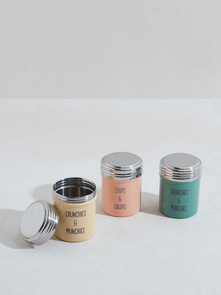 Westside Home Multicolour Metal Jars - (Set of 3)