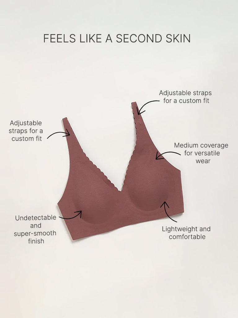 Wunderlove Brown Cotton Blend Invisible Bra