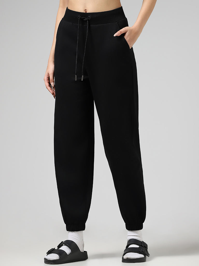 Studiofit Solid Black Track Pants