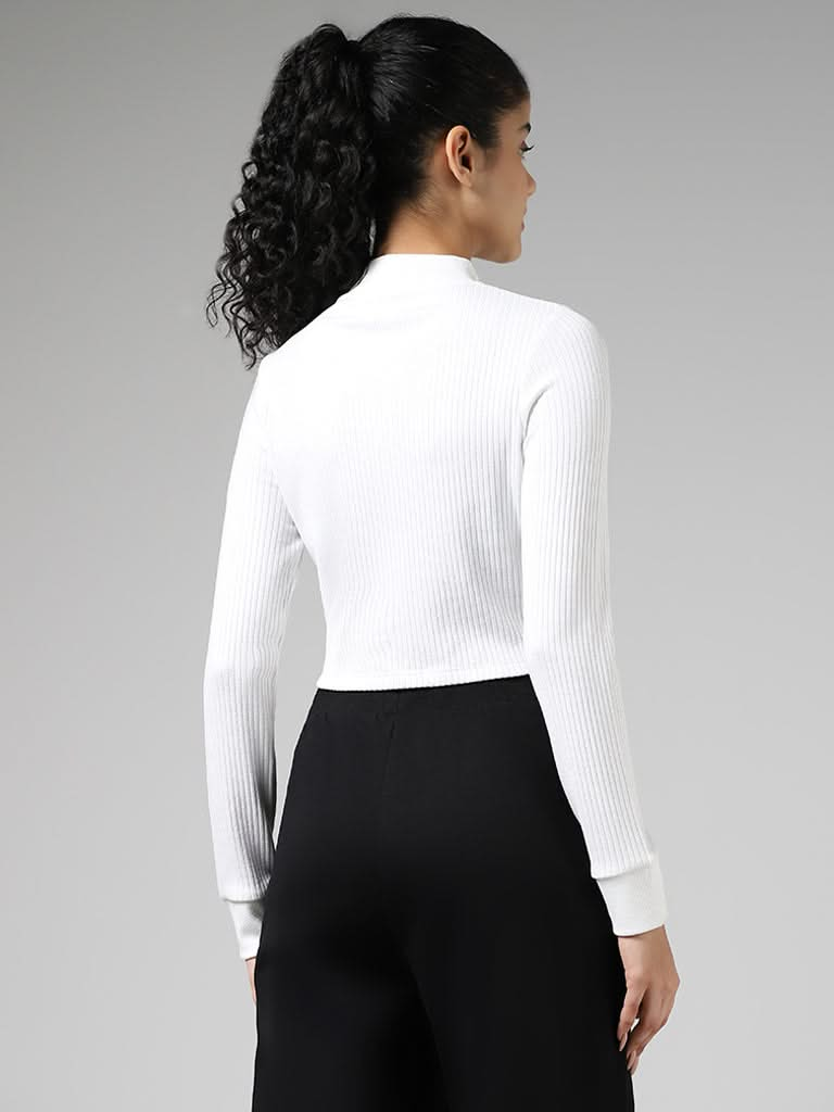 Studiofit White Ribbed Jacket