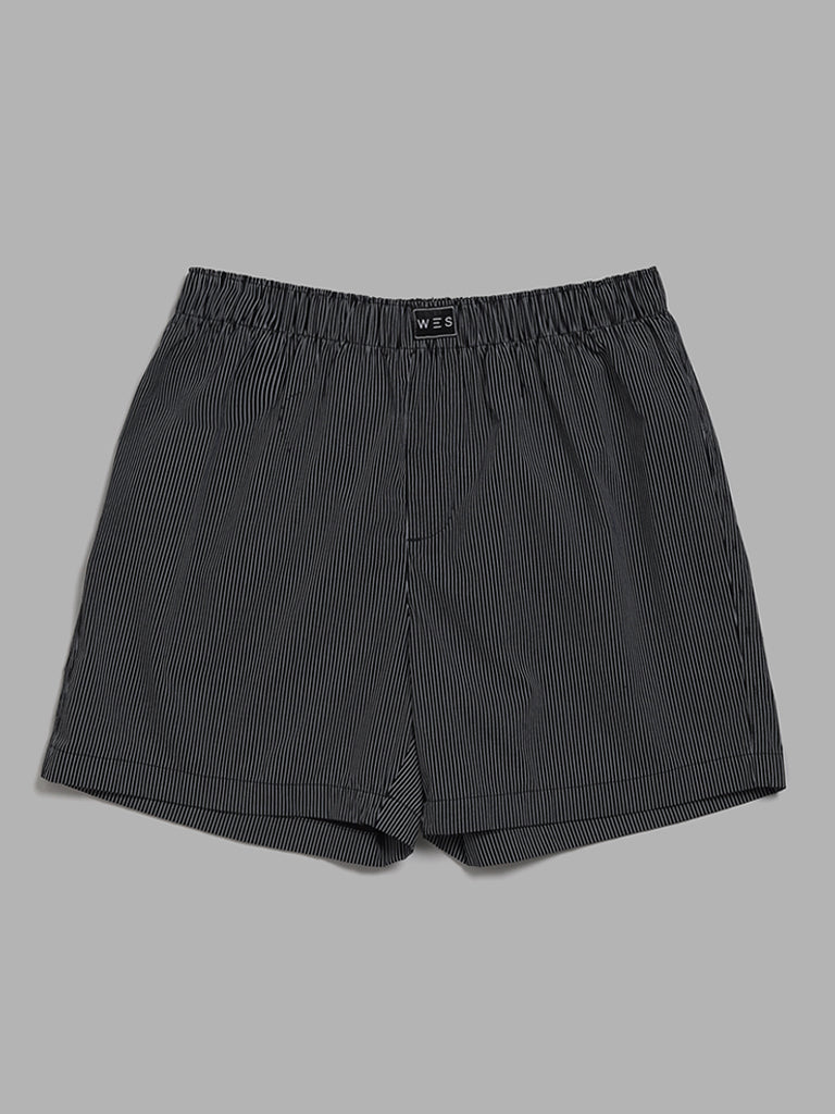 WES Lounge Black Cotton Boxers - Pack of 2