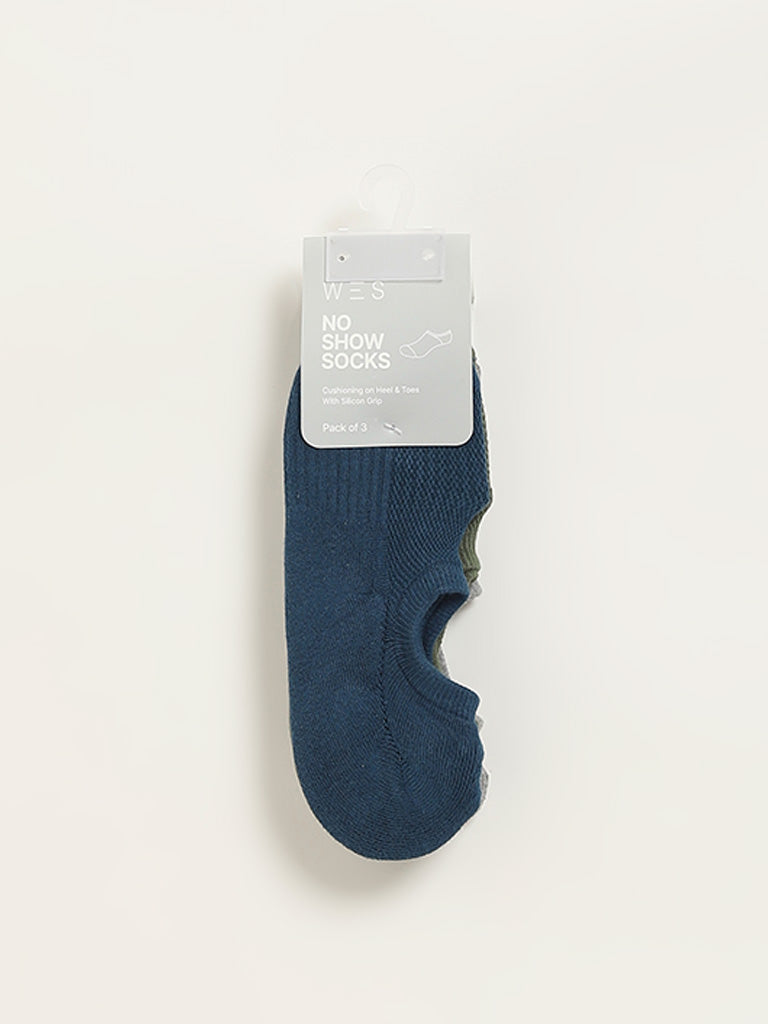 WES Lounge Multicolour Solid Cotton Blend Socks - Pack of 3