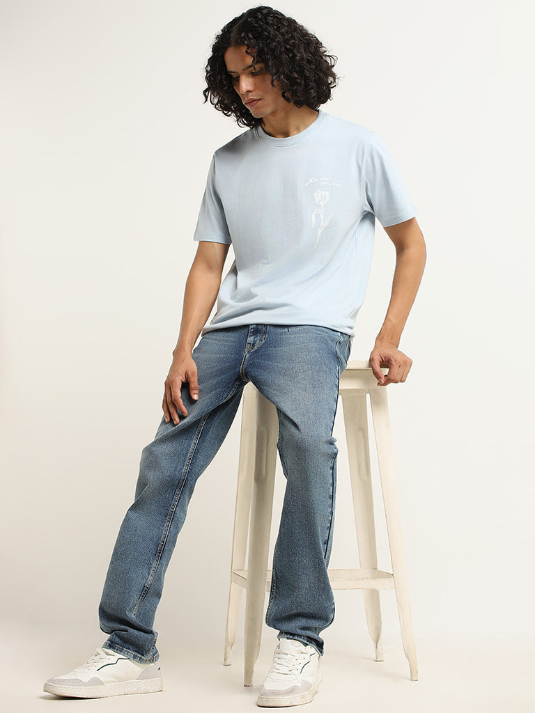 Nuon Blue Straight - Fit Mid - Rise Jeans