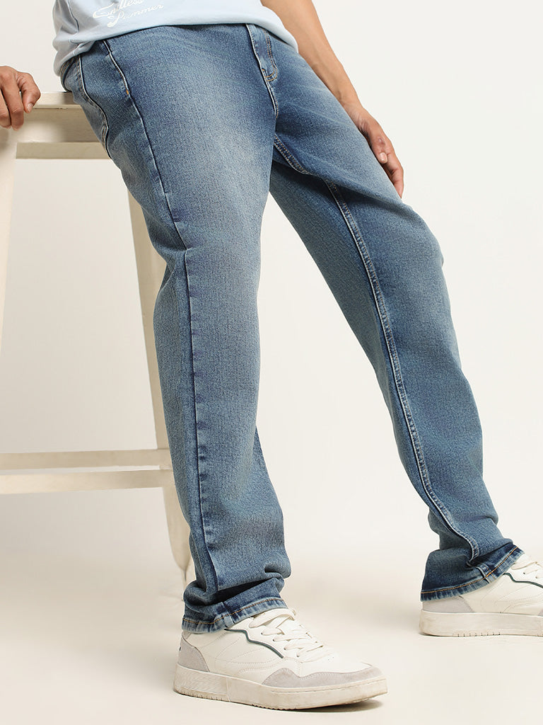 Nuon Blue Straight - Fit Mid - Rise Jeans