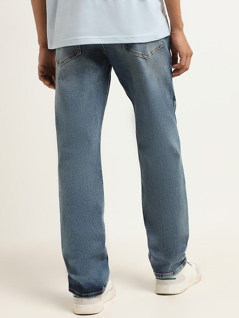 Nuon Blue Straight - Fit Mid - Rise Jeans