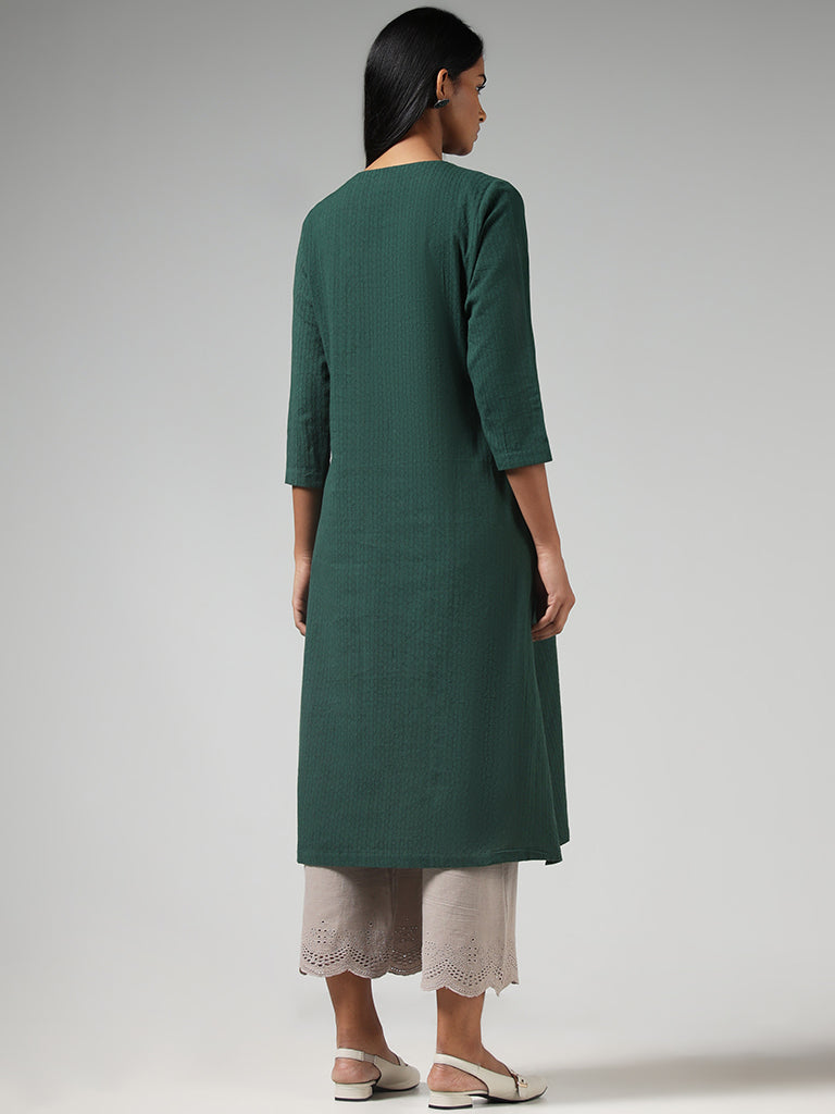 Utsa Green Embroidered Kurta