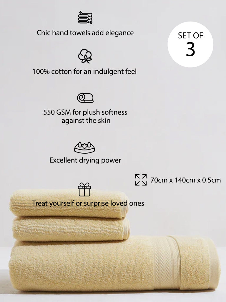 Westside Home Yellow Gift Towel (Set of 3)