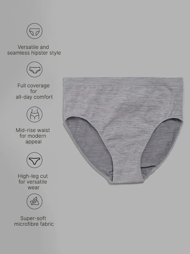 Wunderlove Solid Grey Seam-free Brief