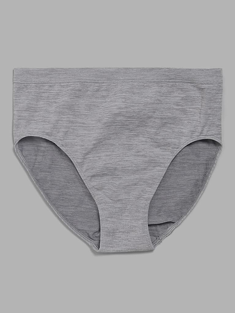 Wunderlove Solid Grey Seam-free Brief