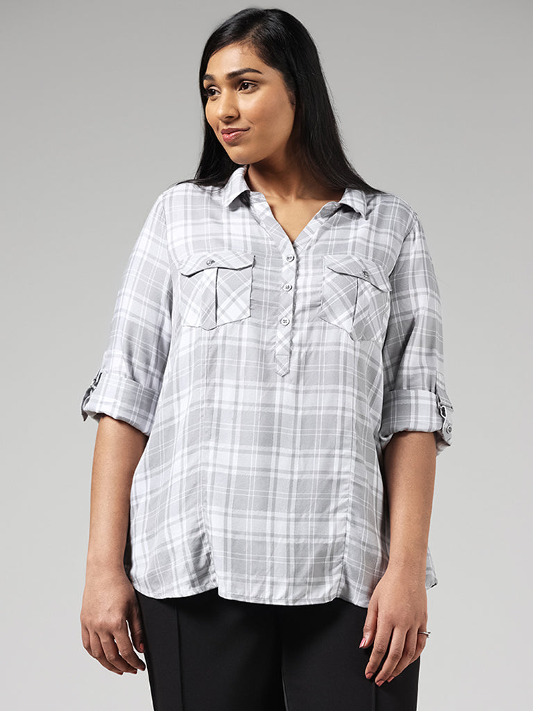 Gia Grey Checked Shirt