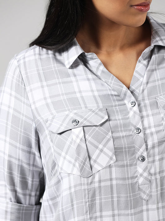 Gia Grey Checked Shirt