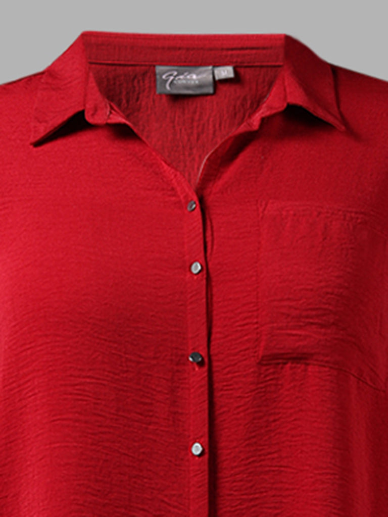 Gia Solid Red Shirt