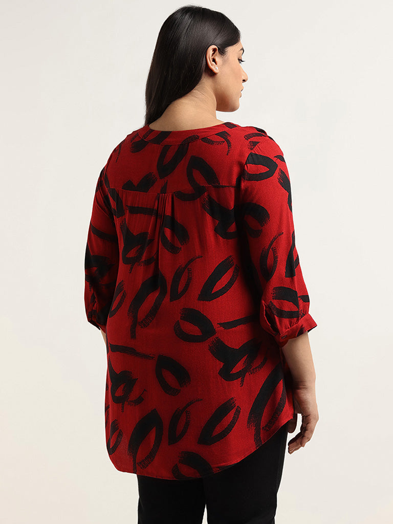 Gia Red Printed Top