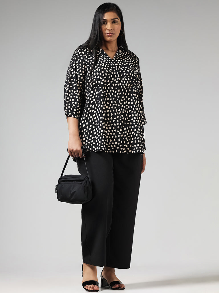 Gia Black Polka Dotted Shirt