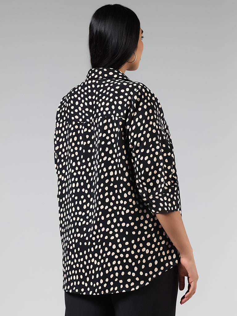 Gia Black Polka Dotted Shirt