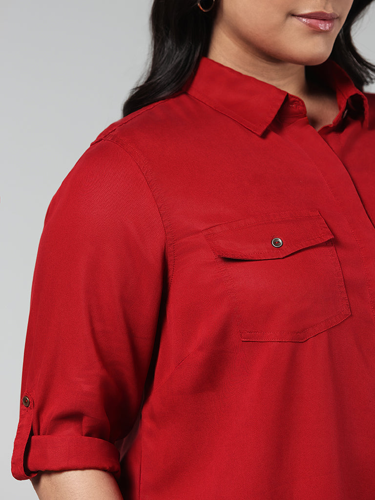 Gia Solid Red Shirt