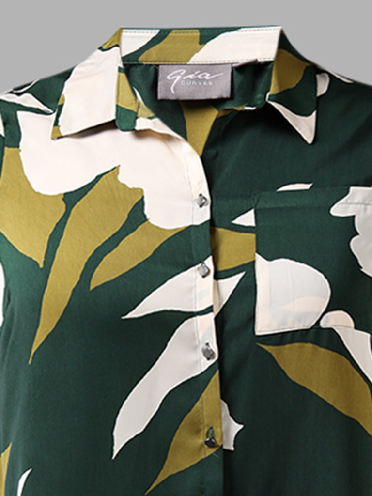 Gia Green Printed Shirt