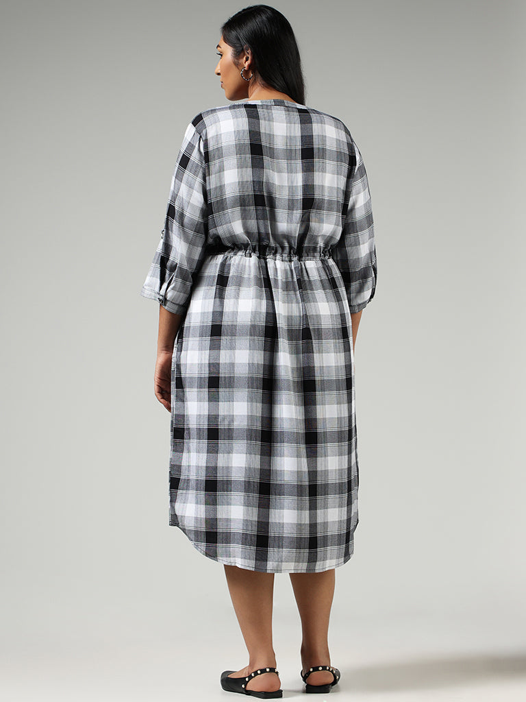 Gia Grey Checked Dress