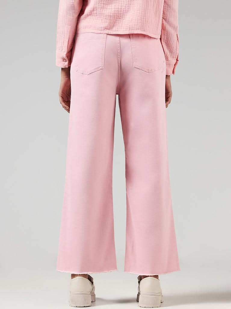 LOV Light Pink Wide Leg - Fit High - Rise Jeans