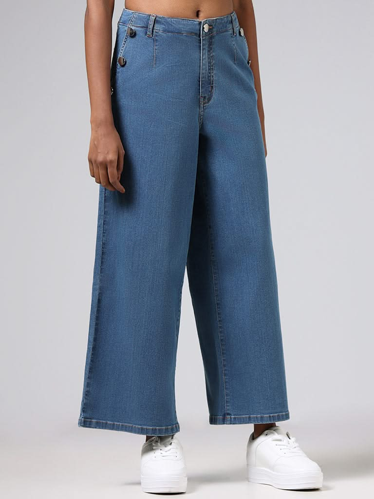 LOV Mid Blue Wide Leg - Fit Mid - Rise Jeans