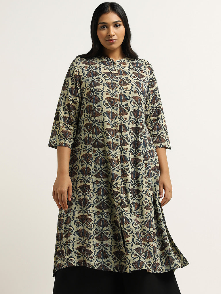 Diza Multi Floral Printed Cotton Kurta