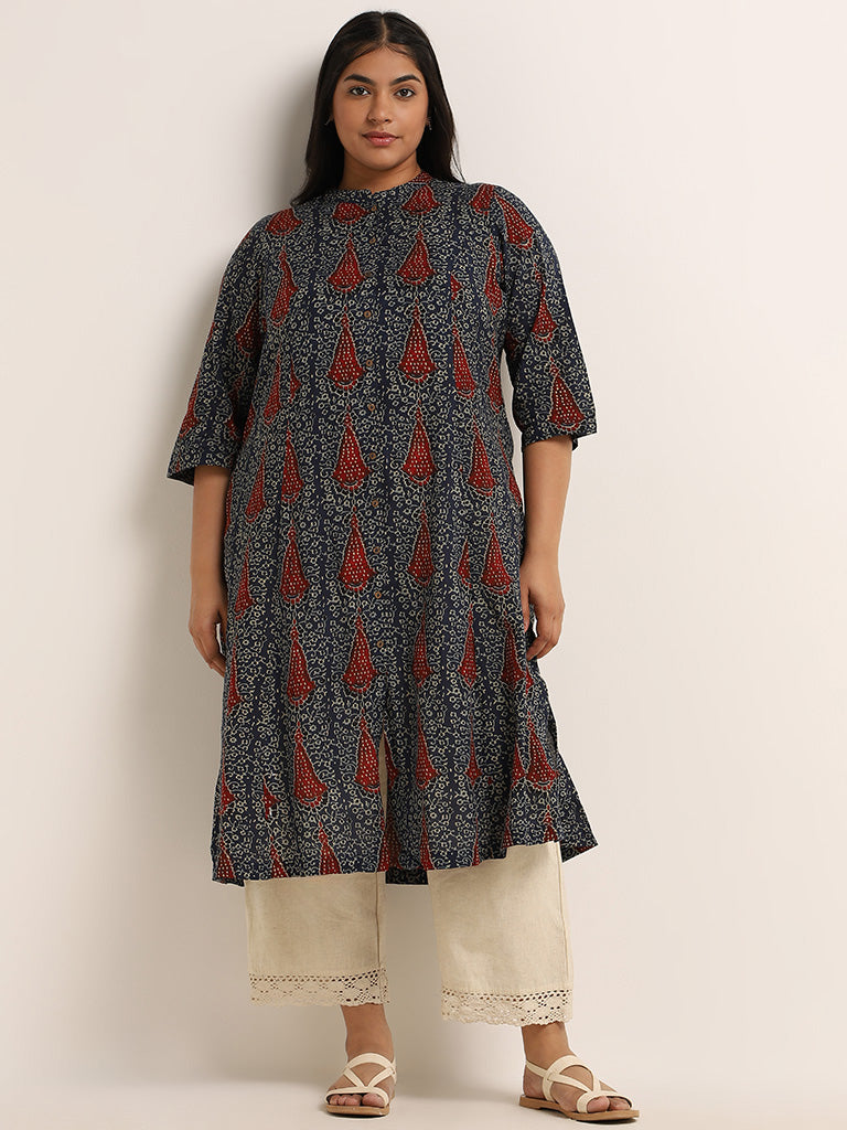 Diza Indigo Printed Kurta