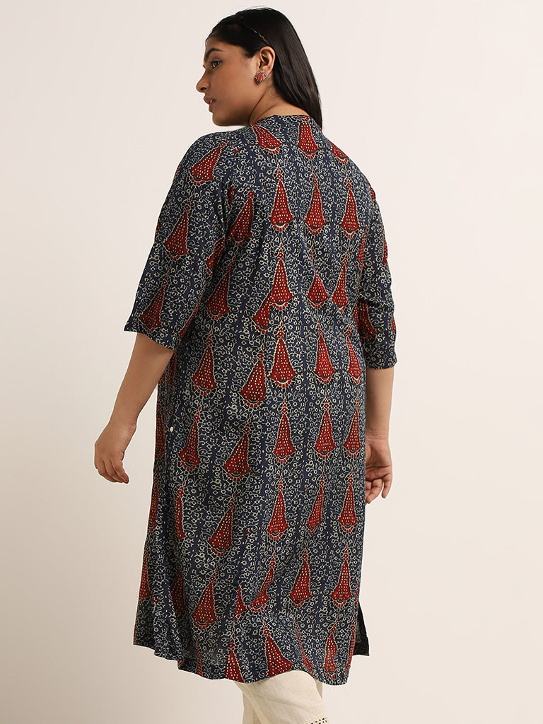 Diza Indigo Printed Kurta